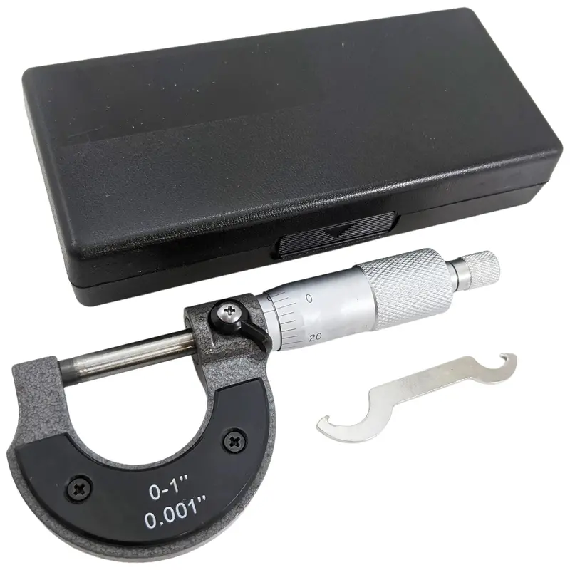 0–1 Inch SAE Micrometer – 0.001″ Accuracy with Protective Storage Case