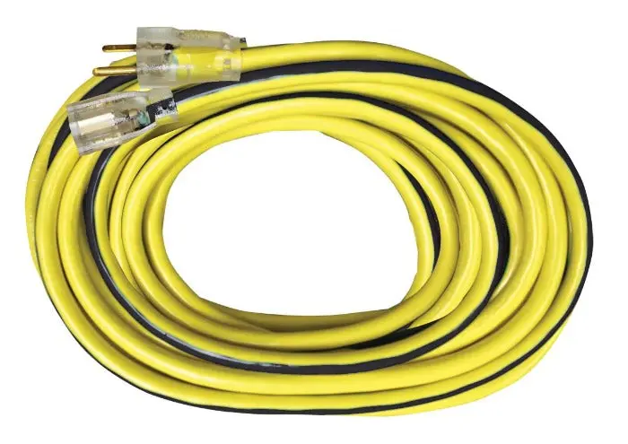 05-00350 — 50-Foot, 10/3-Gauge, 300V SJTW Heavy-Duty Extension Cord with Single Tap (Black/Yellow)