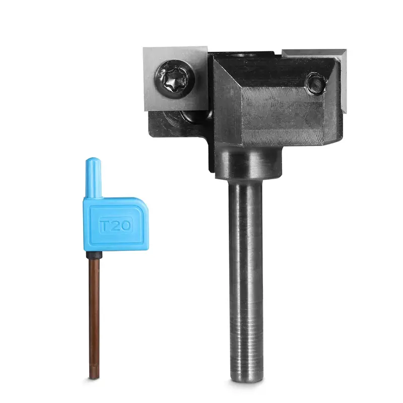 1/4″ Shank 1-1/2″ Diameter 2-Wing Spoilboard Surfacing Router Bit – Replaceable Carbide Insert for CNC Wood Carving