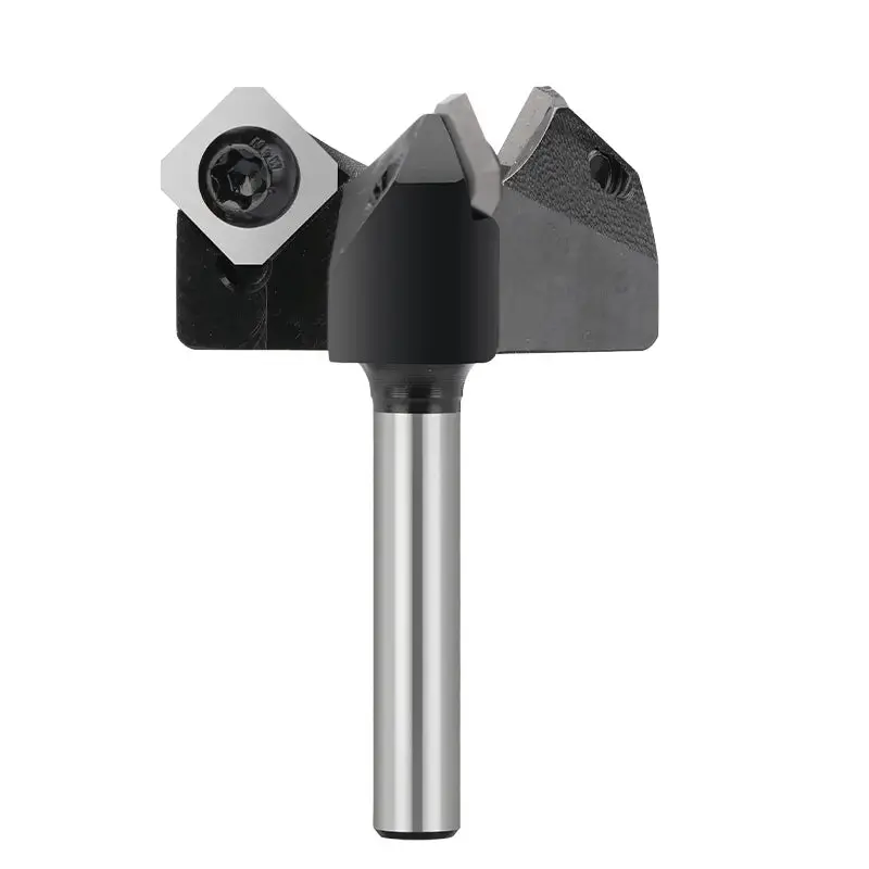1/4″ Shank 1-1/2″ Diameter 3-Wing Spoilboard Surfacing Router Bit – Multi-Flute Carbide Insert Flattener for Woodworking
