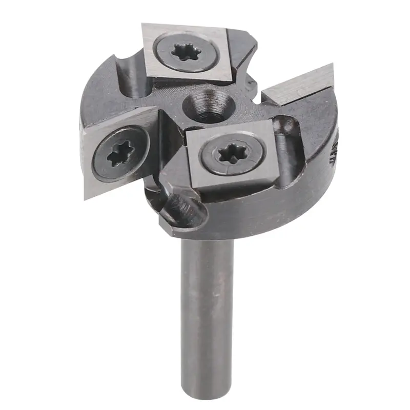 1/4″ Shank 1-1/4″ Diameter Spoilboard Surfacing Router Bit – 2+2 Flute Carbide Insert Slab Flattener for Woodworking