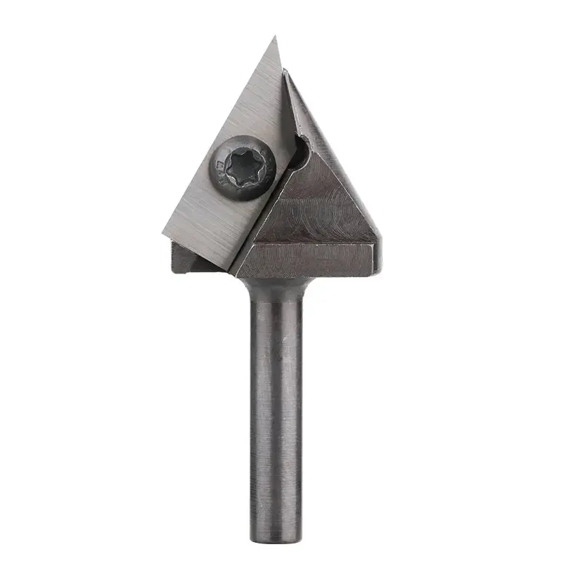 1/4″ Shank 60° V-Groove Router Bit – 1″ Cutting Diameter Carbide Insert Bit for Decorative Wood Carving