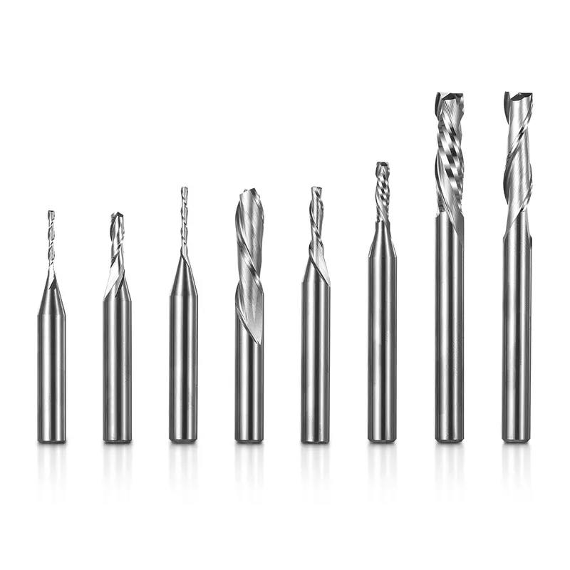 1/4″ Shank General-Purpose End Mill – Tungsten Carbide CNC Router Bit for Aluminum, Metal, Plastic, MDF, and Wood