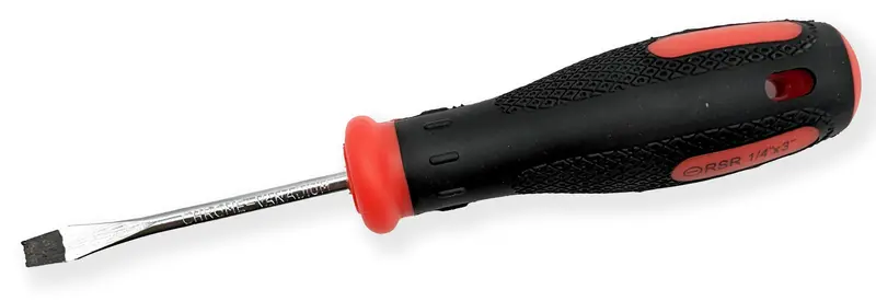 1/4″ Slotted Magnetic Screwdriver – Ergonomic Rubber Grip, 3″ Shaft, Ideal for Precision Electronics Work