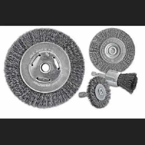 1.5-Inch Carbon Steel Crimped Wire Wheel – 1/4-Inch Shank, 0.008-Inch Fine-Gauge Wire