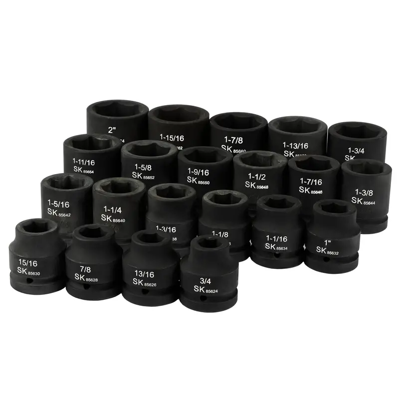 1″ Drive 21-Piece 6-Point Shallow SAE Impact Socket Set