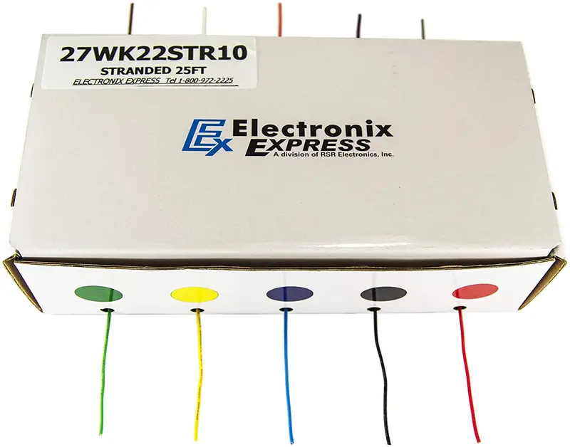 10-Color Stranded Hook-Up Wire Spool – 22 AWG, 25 Feet Total
