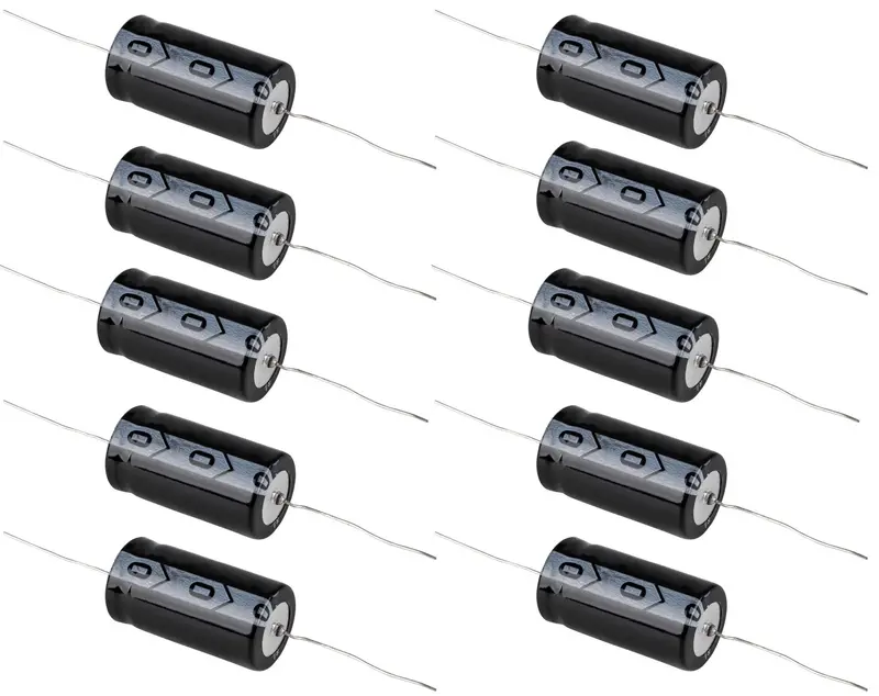 10-Pack 50V 47µF Axial Aluminum Electrolytic Capacitors