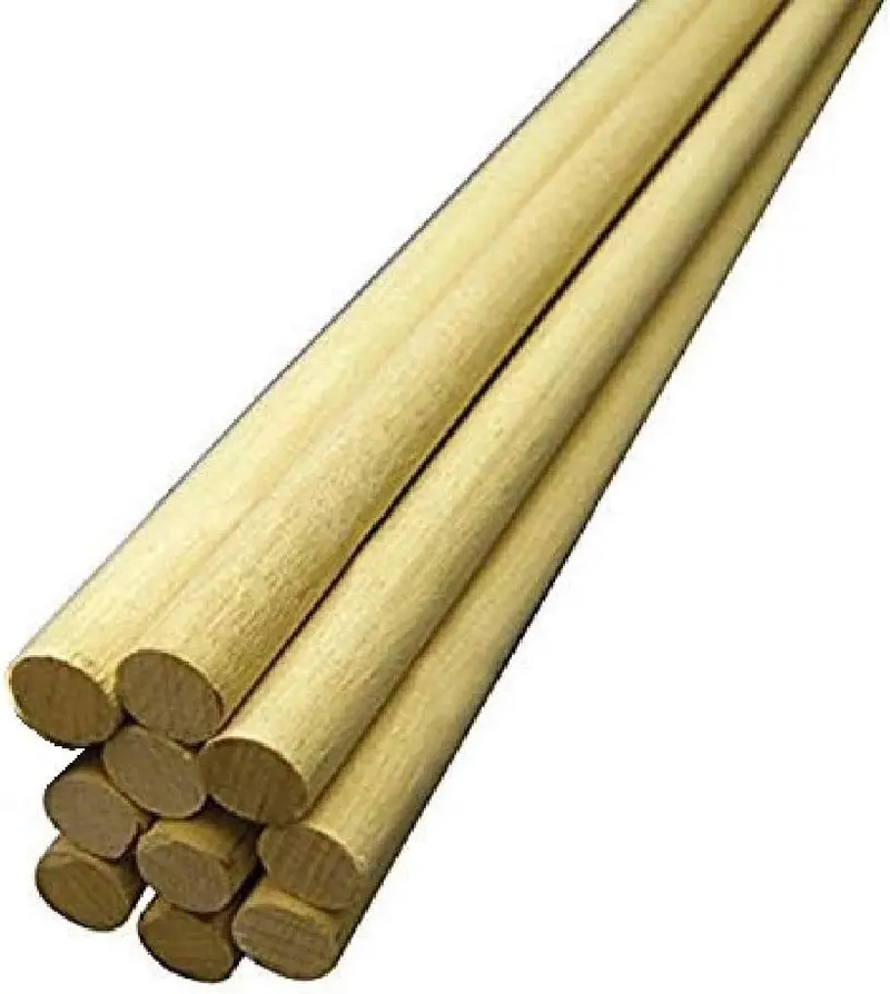10-Pack Birch Wood Dowel Rods – 1/4″ Diameter × 12″ Length