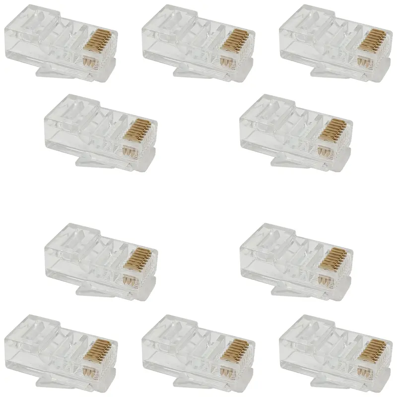 10-Pack CAT5e RJ45 Modular Plugs (8P8C) for Solid UTP Cabling