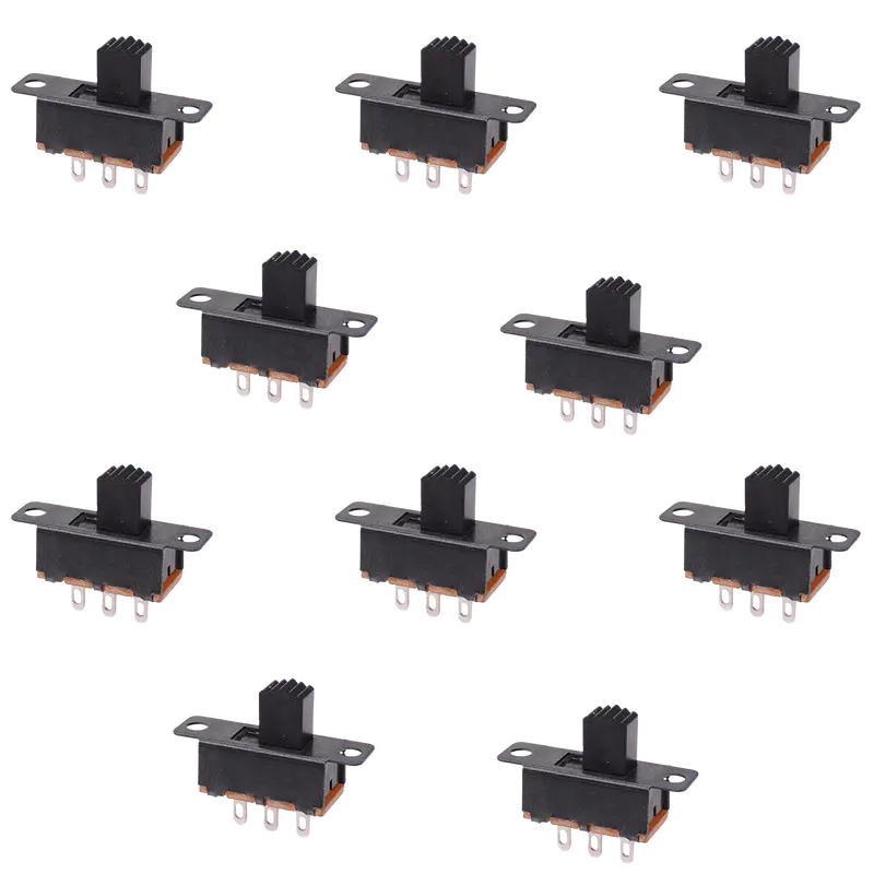 10-Pack Mini SPDT Slide Switch – 3-Pin Solder Lug Termination