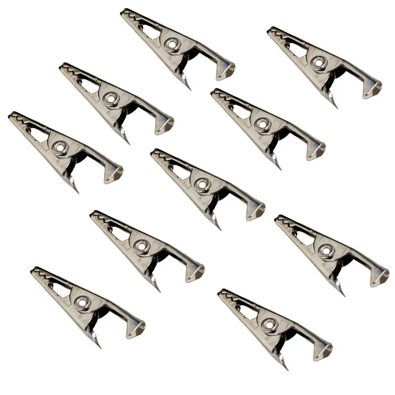 10-Pack Solder-Style Alligator Clips (1.09″ Long) – RoHS-Compliant BU-30 Equivalent