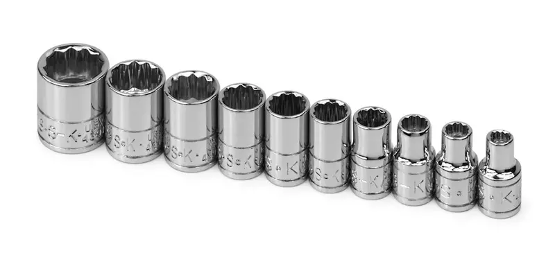 10-Piece 1/4″ Drive 12-Point Standard Fractional Chrome Socket Kit