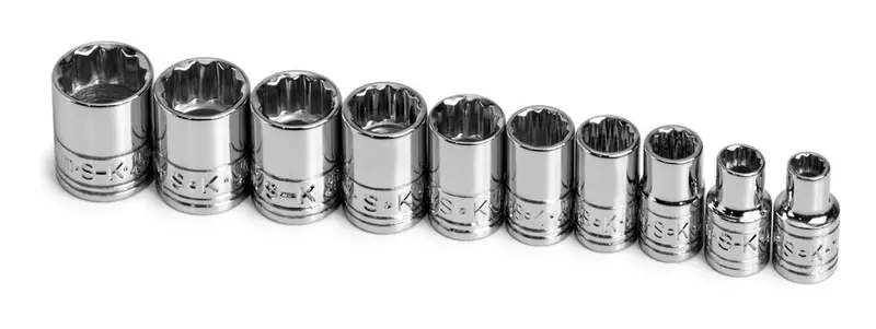 10-Piece 1/4″ Drive 12-Point Standard Metric Chrome Socket Kit