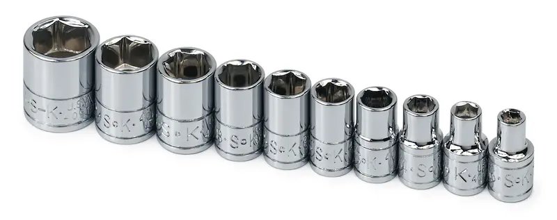 10-Piece 1/4″ Drive 6-Point Standard Fractional Chrome Socket Set