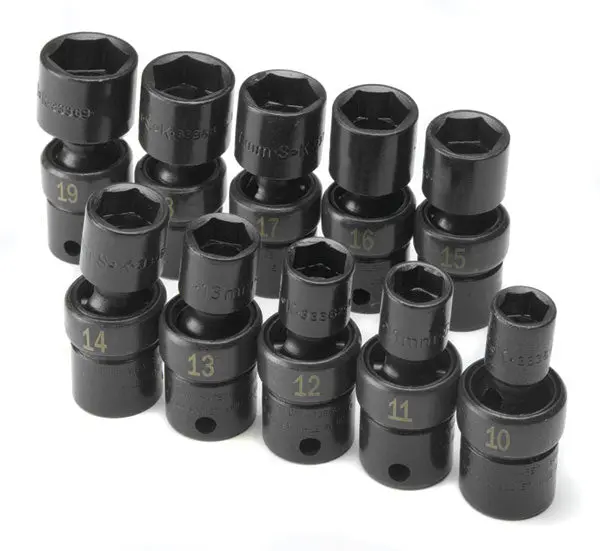 10-Piece 3/8″ Drive Metric Swivel Impact Socket Set – Full Range