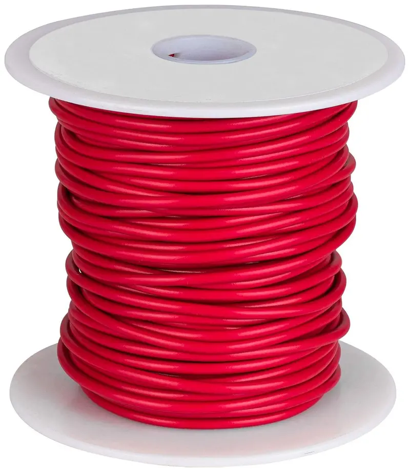 100-Foot Red 16 AWG Stranded Hook-Up Wire – Tinned Copper, PVC Insulated