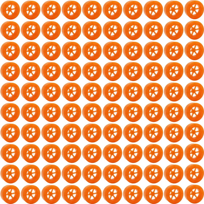 100 Orange 40mm Spoked Rear Wheels for CO2-Powered Dragster Models