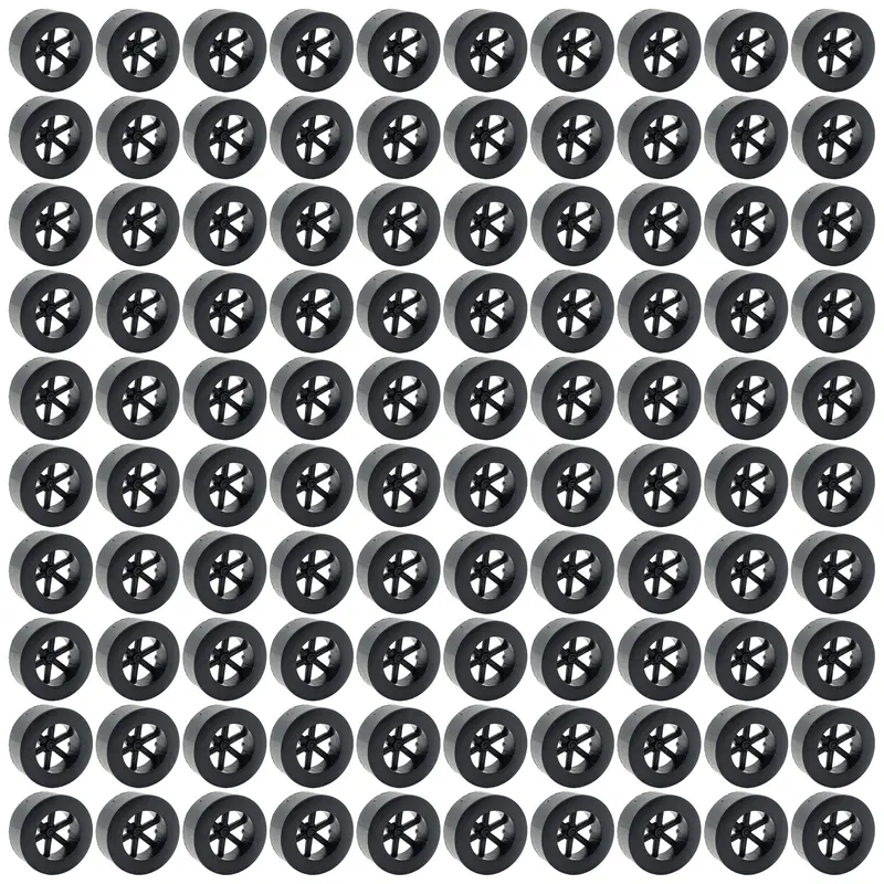 100-Pack Black 40mm Spoked Rear Wheels – Heavy-Duty, Aerodynamic Rear Wheels for CO₂ Dragster Builds
