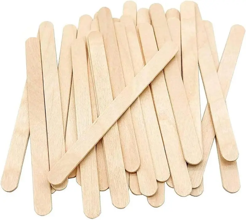 100-Pack Natural Wooden Popsicle Sticks – 4.5-Inch Length for DIY Projects