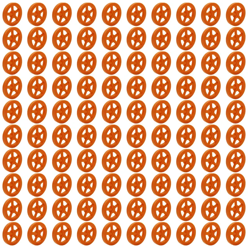 100-Pack Orange 35mm Spoked Front Wheels – Sleek, Performance-Ready Front Wheels for Racing Models