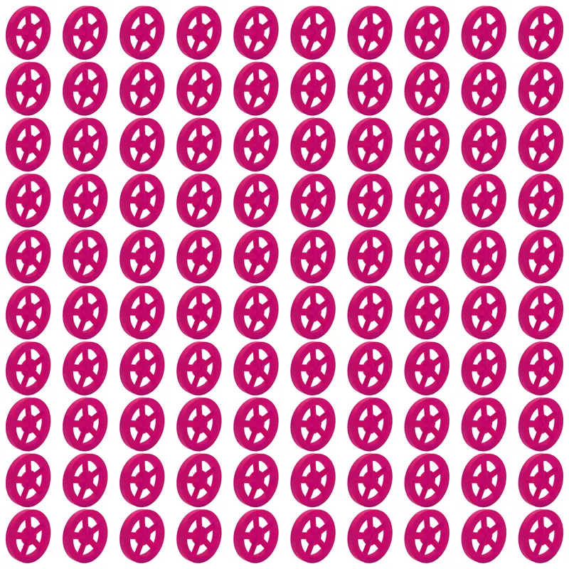 100-Pack Pink 35mm Spoked Front Wheels – High-Visibility Front Wheels for Custom CO₂ Dragsters