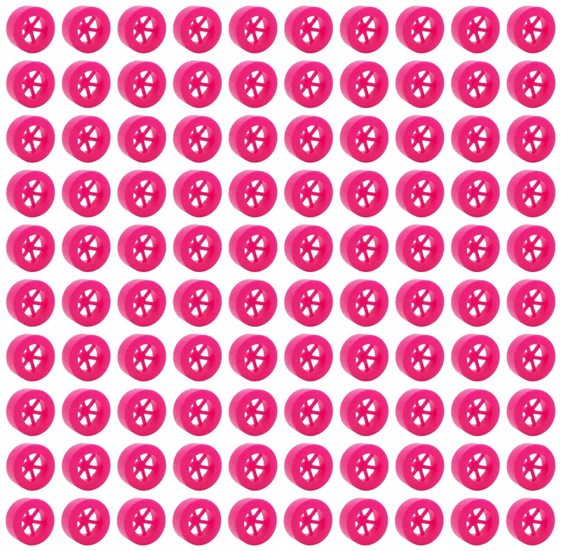 100 Pink 40mm Spoked Rear Wheels for CO2-Powered Dragster Models