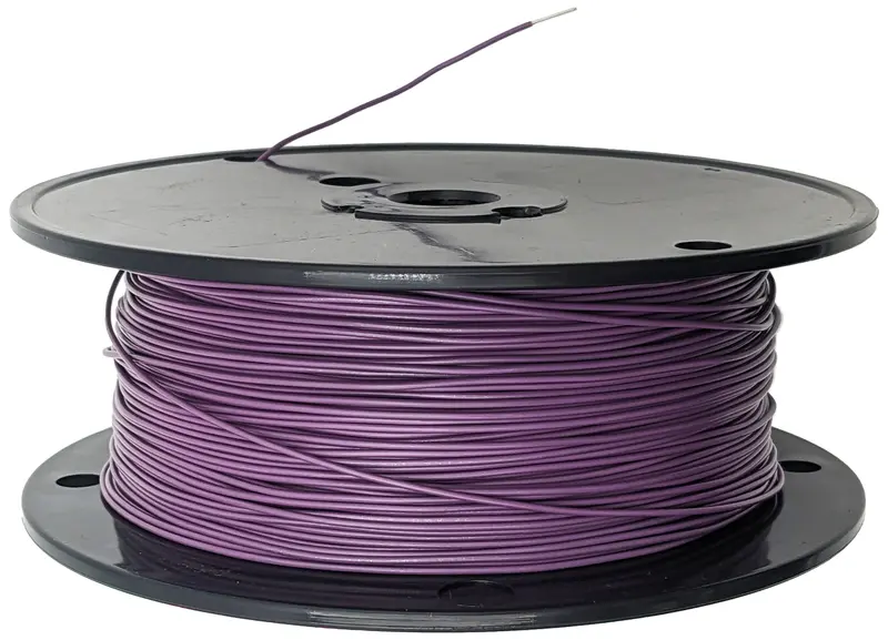 1000-Foot Purple 24 AWG Hook-Up Wire – Tinned Copper Conductor, Flame-Retardant PVC Jacket, UL & RoHS Approved