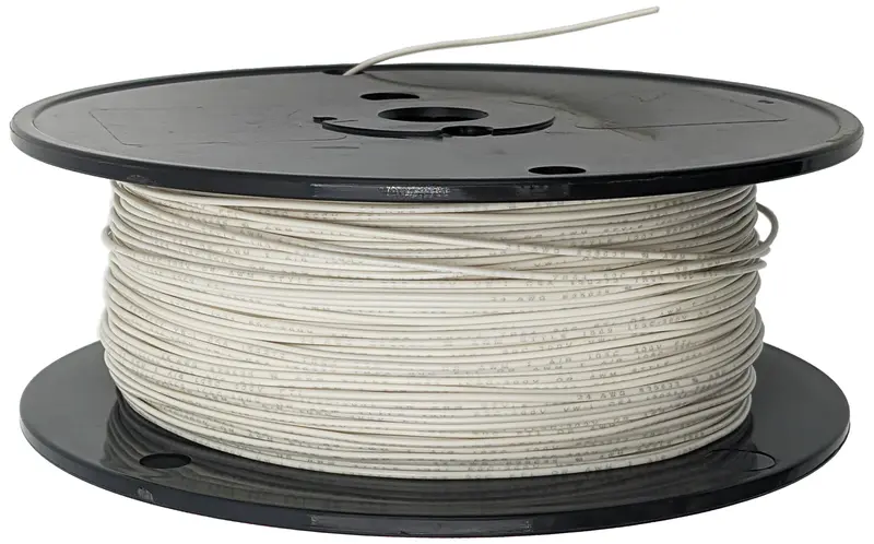 1000-Foot Spool of White 24 AWG Tinned Copper Hook-Up Wire with PVC Insulation – UL 1007/1569 Rated & RoHS Compliant