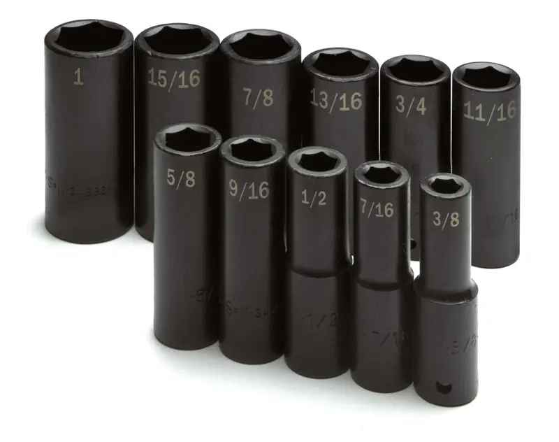 11-Piece 1/2″ Drive 6-Point Fractional Deep Impact Socket Set