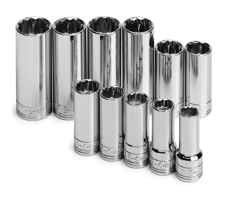 11-Piece 3/8-Inch Drive 12-Point Deep Metric Chrome Socket Set