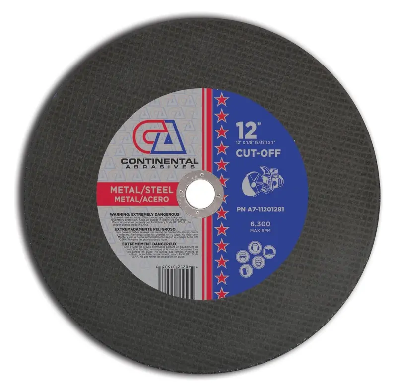 12-Inch Type 1 Gas-Powered Saw Blade for Metal Cutting – 1/8-Inch (5/32-Inch) Thick, 1-Inch Arbor, Pack of 10
