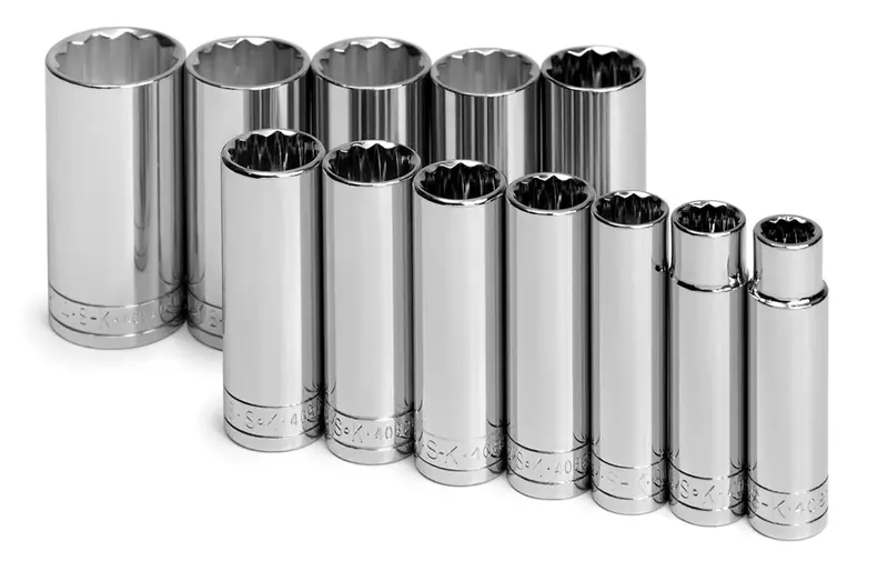 12-Piece 1/2″ Drive 12-Point Deep Fractional Chrome Socket Set