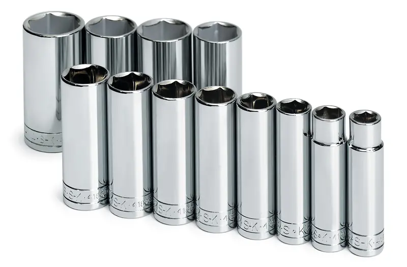 12-Piece 1/2″ Drive 6-Point Deep Fractional Chrome Socket Set
