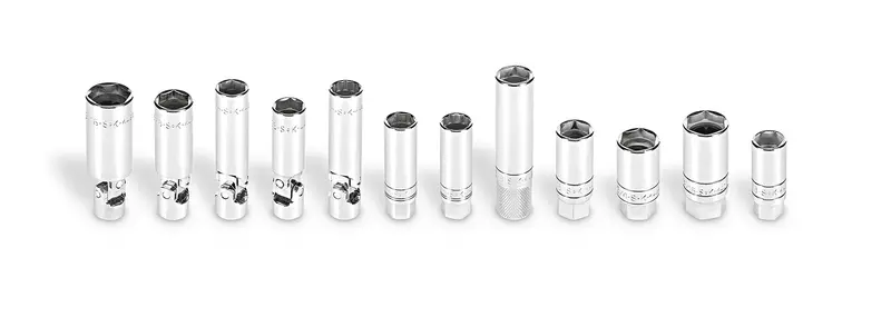 12-Piece 3/8″ Drive Chrome Spark Plug Socket Set