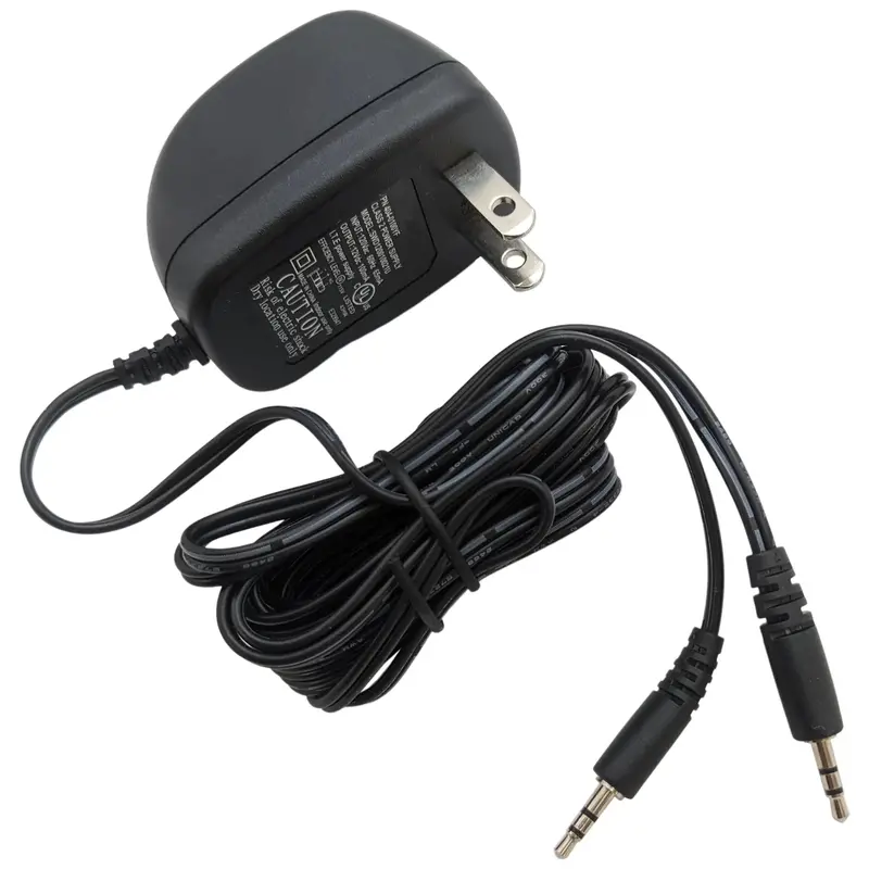 12V DC 100mA Dual-Output Wall Adapter with 2.5mm Male Plugs (Model 404-0100YF)