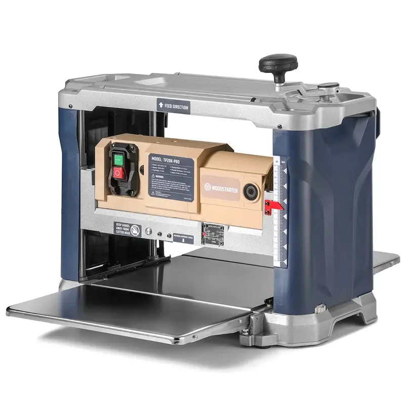 13-Inch Corded Benchtop Wood Planer – 10,000 RPM HSS Triple-Blade Design, 21 ft/min Feed Rate, 1/4″–6-1/4″ Depth Adjustment, Multi-Port Dust Collection & Overload Protection