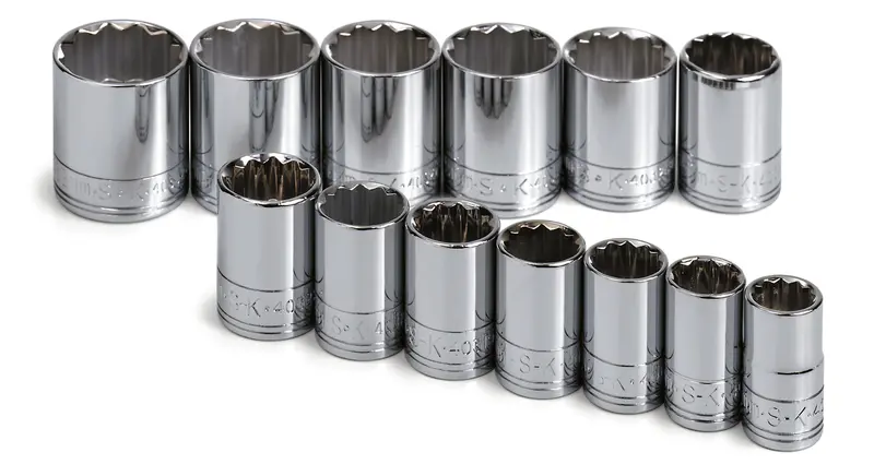 13-Piece 1/2-Inch Drive 12-Point Metric Chrome Socket Set
