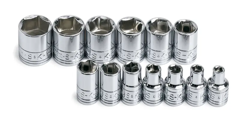 13-Piece 1/4″ Drive 6-Point Standard Metric Chrome Socket Set