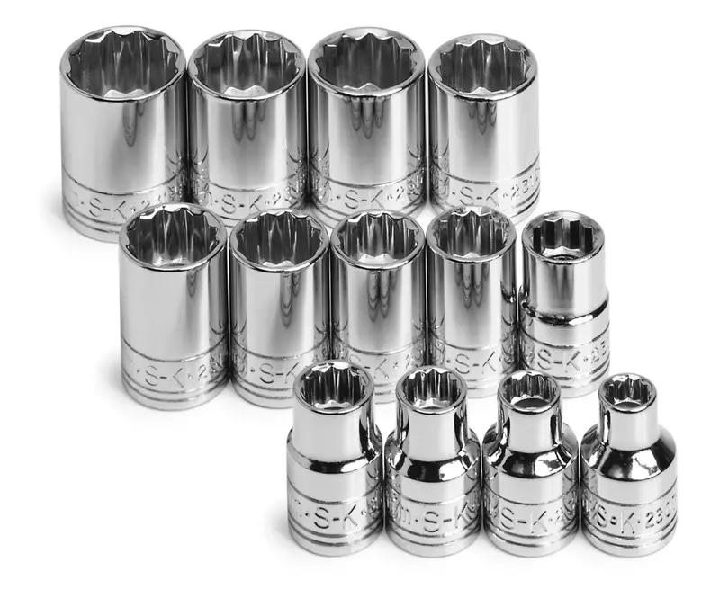 13-Piece 3/8″ Drive 12-Point Standard Metric Chrome Socket Kit