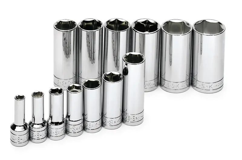 13-Piece 3/8″ Drive 6-Point Deep Fractional Chrome Socket Kit
