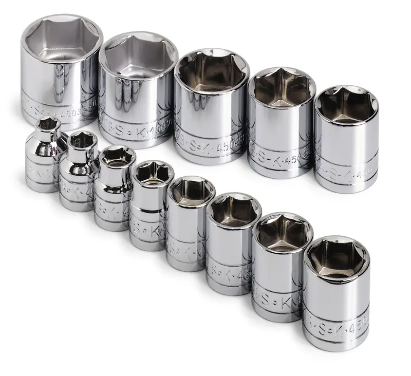13-Piece 3/8″ Drive 6-Point Standard Fractional Chrome Socket Kit