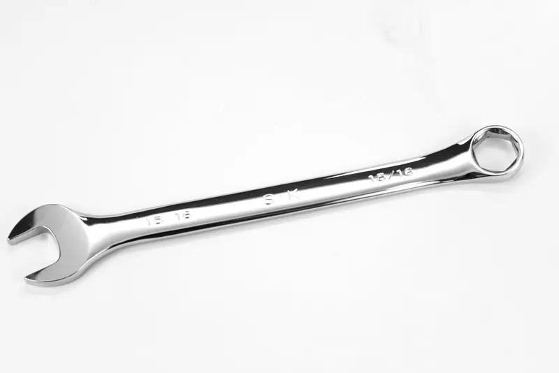 15/16″ 6-Point Fractional Combination Chrome Wrench – Heavy-Torque SAE Box & Open Wrench