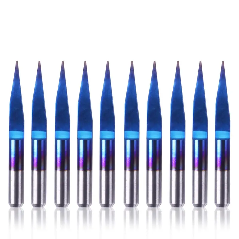 15-Degree V-Groove Engraving Bits, 70V15, 1/8-Inch Shank, Ultra-Fine 0.1mm Cut, 10-Pack