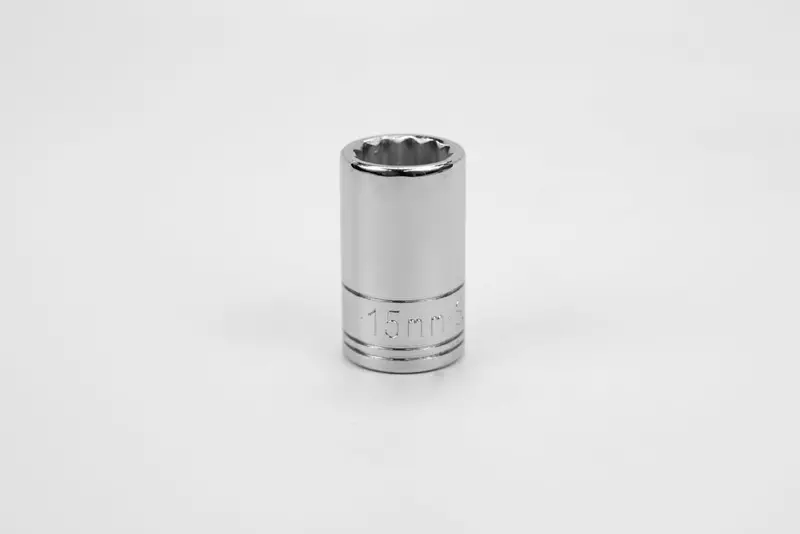 15 mm Standard Chrome Socket – 1/2-Inch Drive, 12-Point Metric