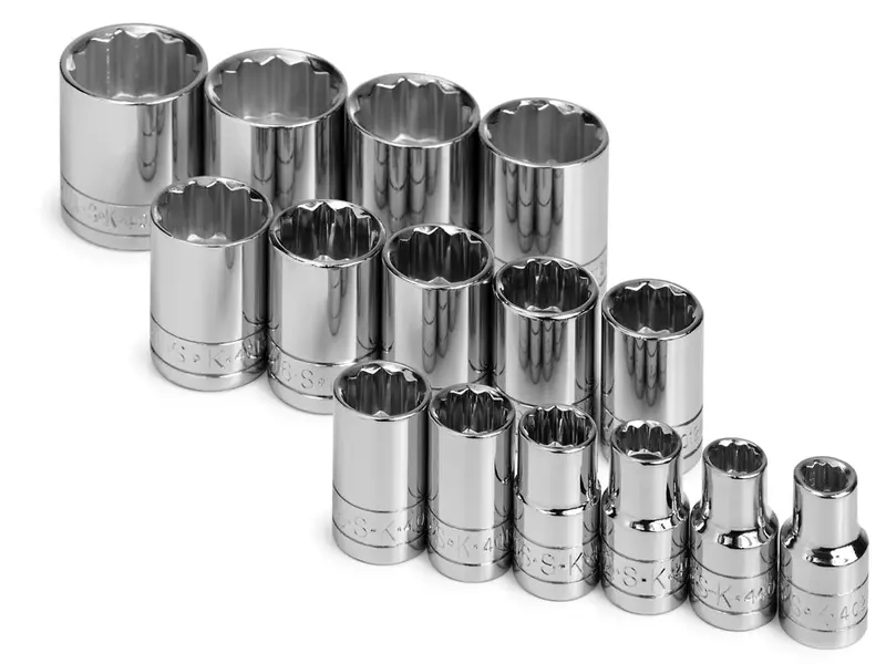 15-Piece 1/2″ Drive 12-Point Fractional Chrome Socket Set – Standard