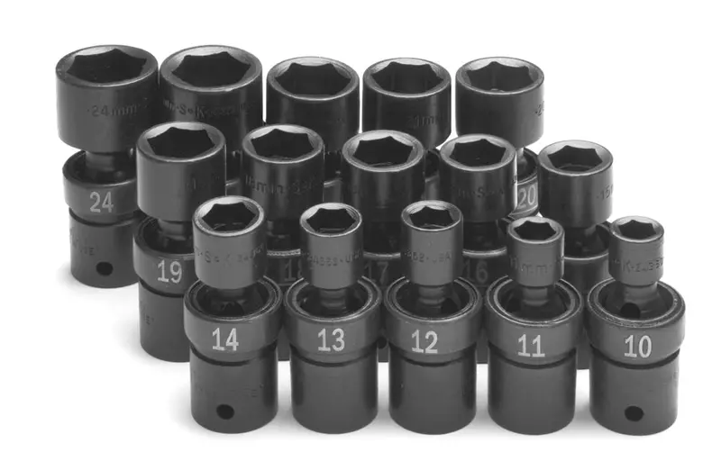 15-Piece 1/2″ Drive Metric Swivel Impact Socket Set