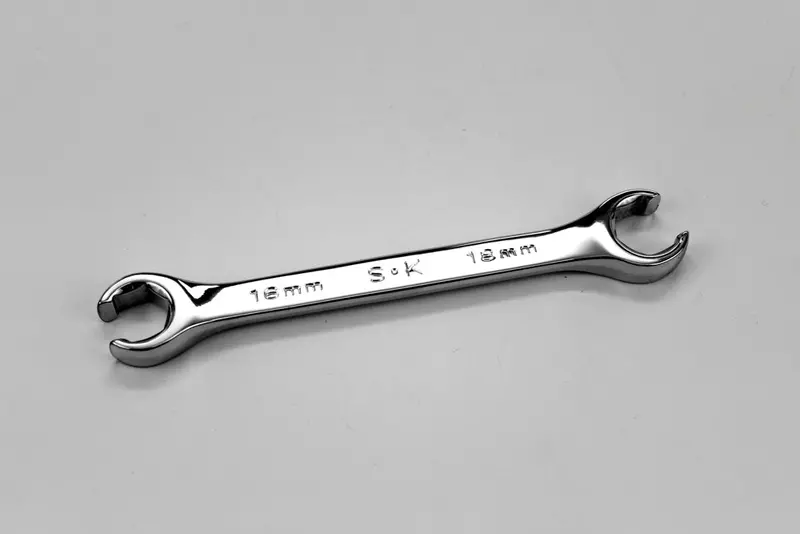 16 mm × 18 mm Flare Nut Wrench – Chrome Plated Metric Brake Line Tool