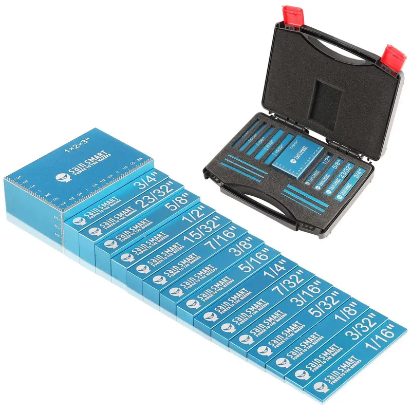 16-Piece CNC Height Gauge Block Set – Precision Setup Blocks for Router & Table Saw (Discontinued)