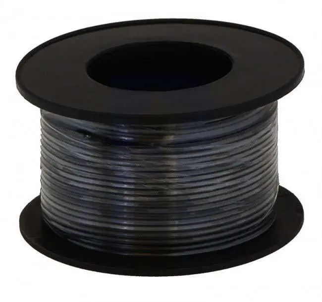 18 AWG Black Test Lead Wire – Rubber-Insulated, 100 ft